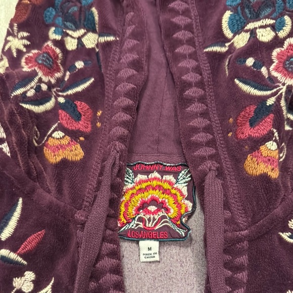 Johnny Was Purple Velour Embroidered Hoodie and Pants Set size M pre-owned. - Picture 5 of 8